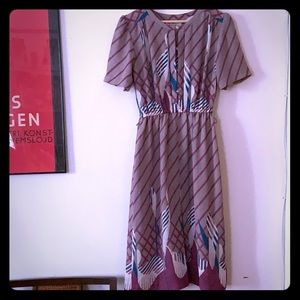 Vintage Japanese lavender woven dress